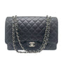 Black Leather Chanel Maxi Bag