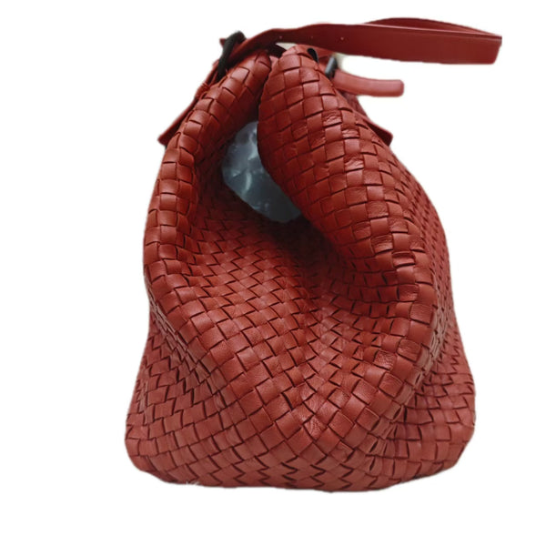Bottega Veneta Burgundy Intrecciato Leather Large Tote