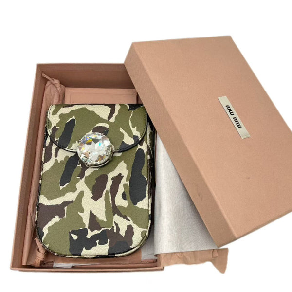 Miumiu Camo Leather Cross Body Bag