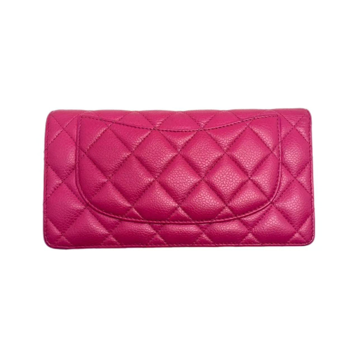 Chanel Pink Quilted Caviar Leather CC Long Wallet