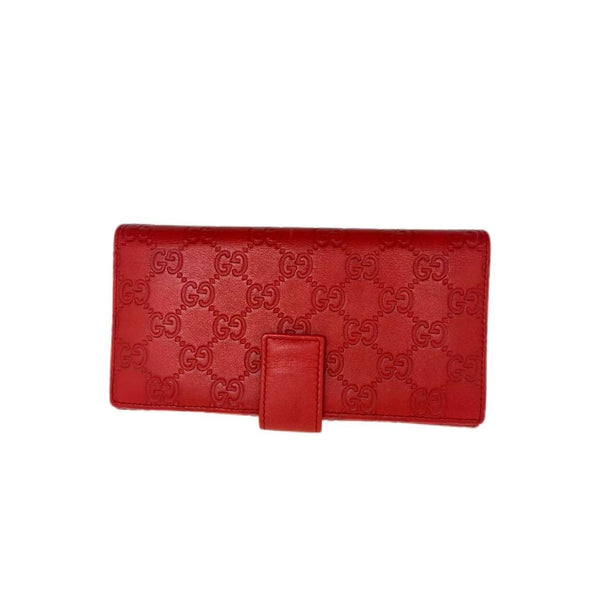 Gucci Red Guccissima Embossed Leather Wallet