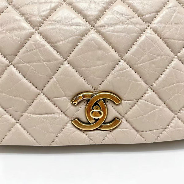 Chanel Aged Calfskin Quilted Large Pondicherry Flap Bag