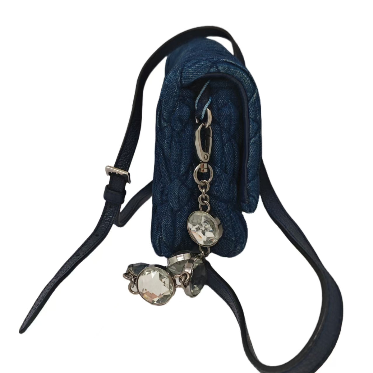 Miu Miu Blue Denim Matelasse Shoulder Bag