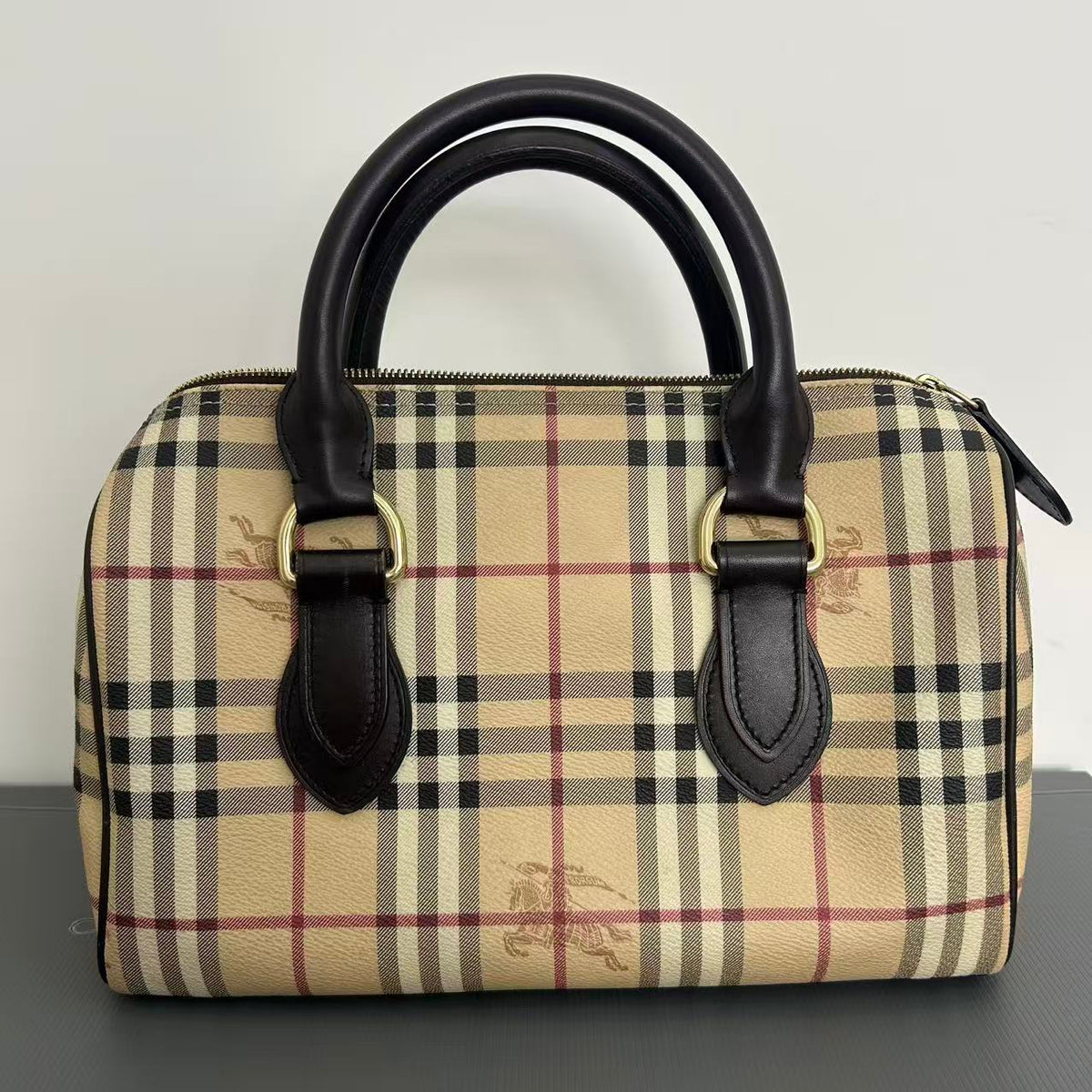 BURBERRY Haymarket Check Small Chester Bowling Bag