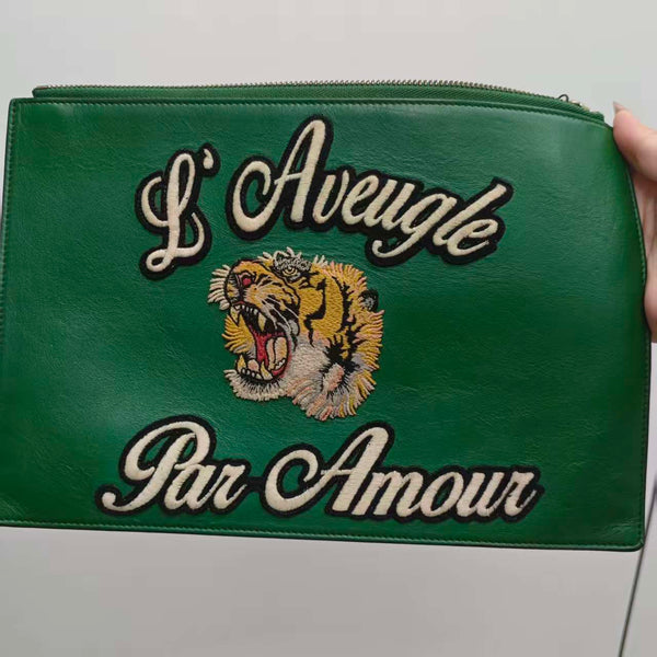 Gucci green clutch