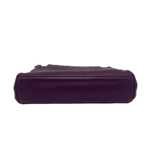 Chanel Purple Leather Classic Flap Bag