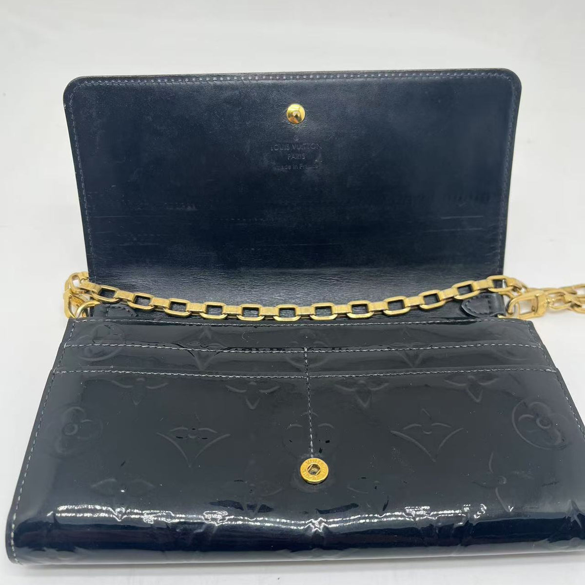 Louis Vuitton Sarah Chain Wallet Monogram Vernis