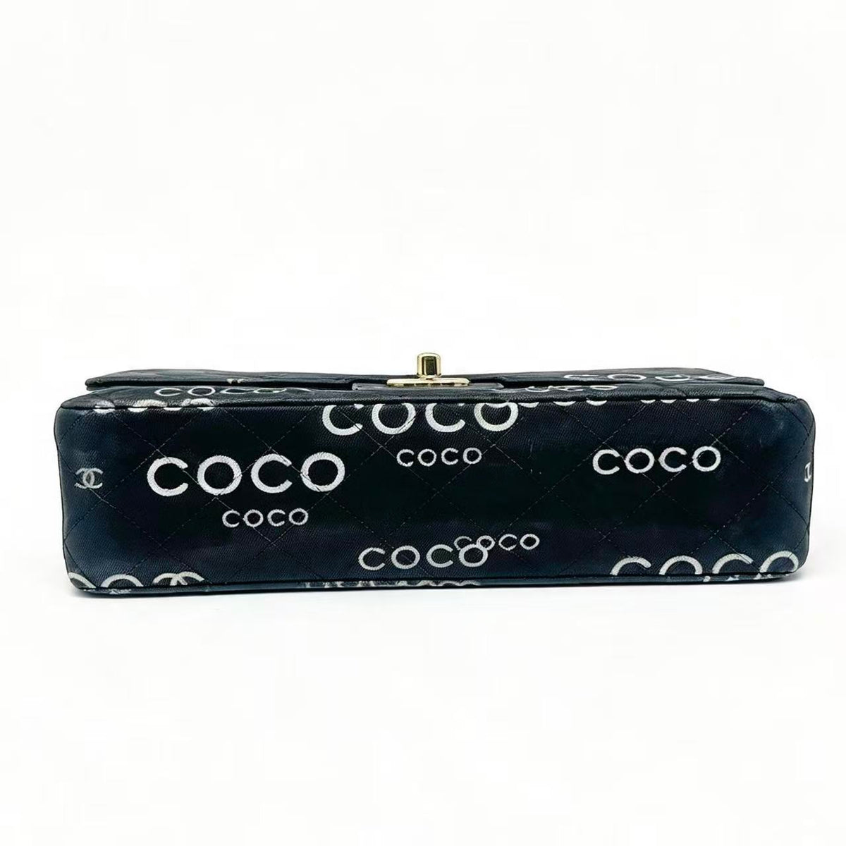 Chanel Black Canvas COCO  Classic Double Flap Shoulder Bag