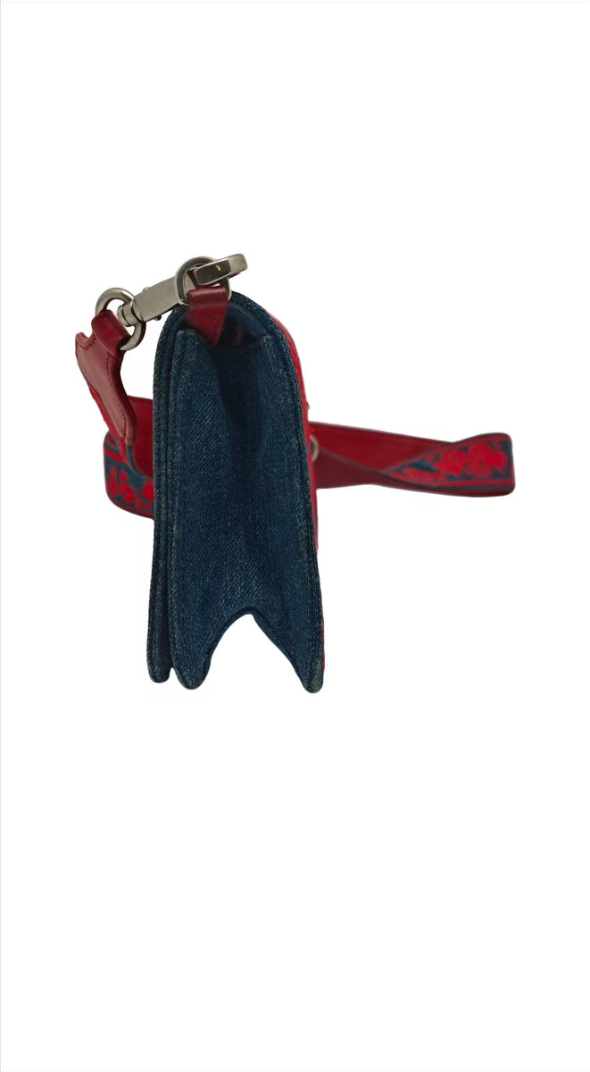 Miu Miu Canvas Long Wallet with Silver Buckle