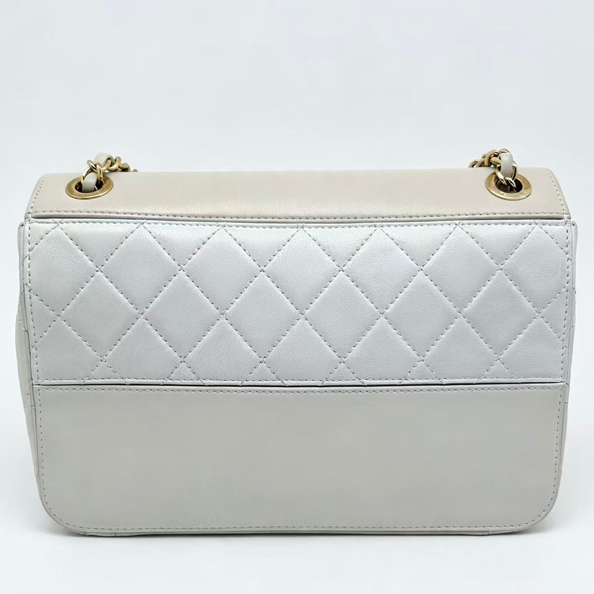 Chanel beige and  quilted leather shoulder flap bag