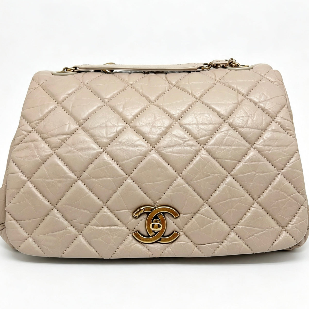 Chanel Aged Calfskin Quilted Large Pondicherry Flap Bag
