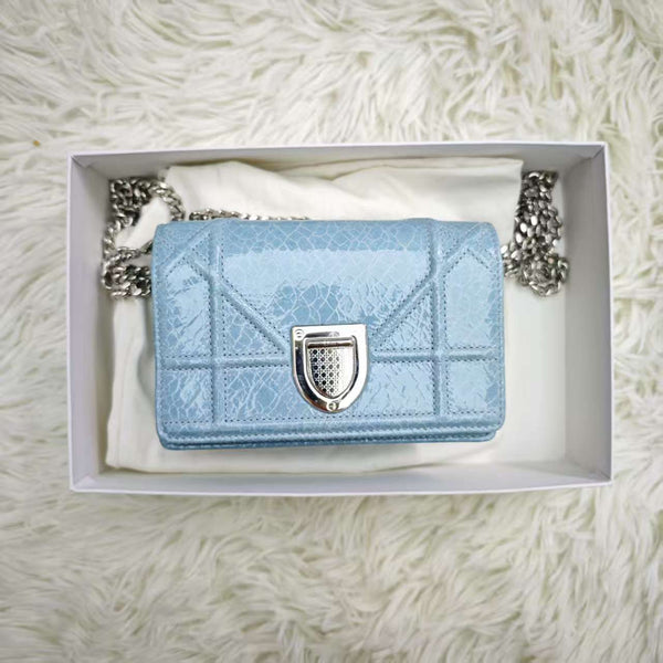 Dior Blue Leather Diorama Wallet