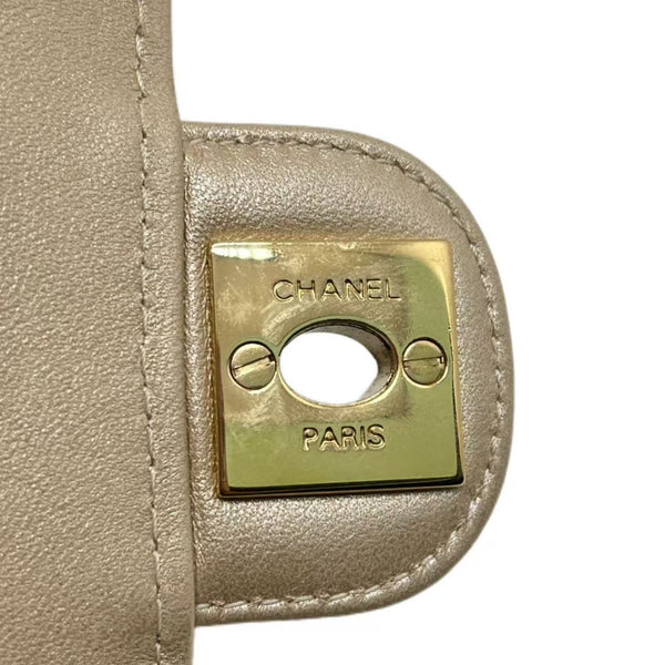 Chanel Classic Metallic Gold Quilted Lambskin Mini Flap Bag