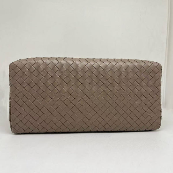 Bottega Veneta Dark Beige Intrecciato Leather  Roma Tote
