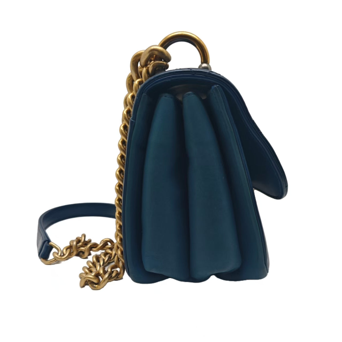 Blue Chanel CC Quilted Calfskin Ombre Flap Shoulder Bag