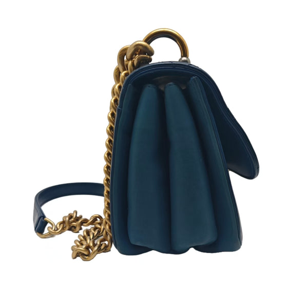 Blue Chanel CC Quilted Calfskin Ombre Flap Shoulder Bag