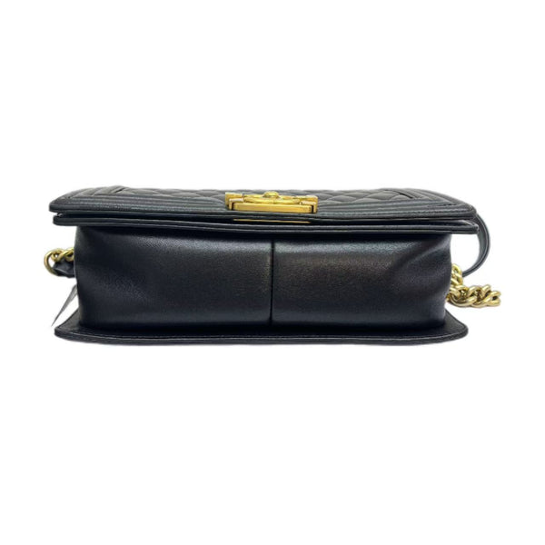 Chanel Boy Handbag Grained Calfskin&Gold-Tone Metal Black