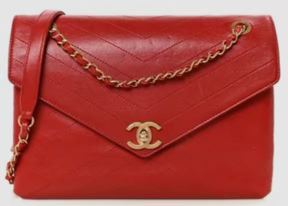 CHANEL Chevron Envelope Flap Bag