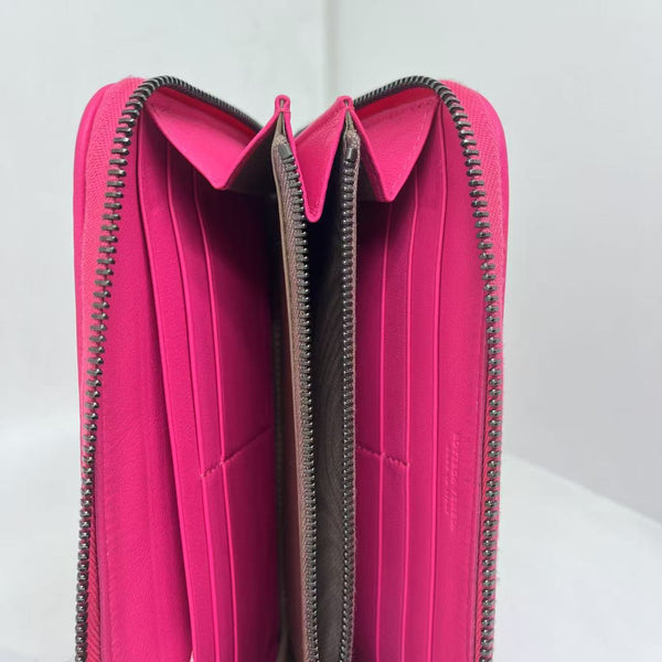 Bottega Veneta Pink Intrecciato Woven Leather Wallet