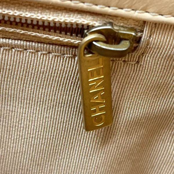 Chanel Matelasse Chain Shoulder Bag Beige