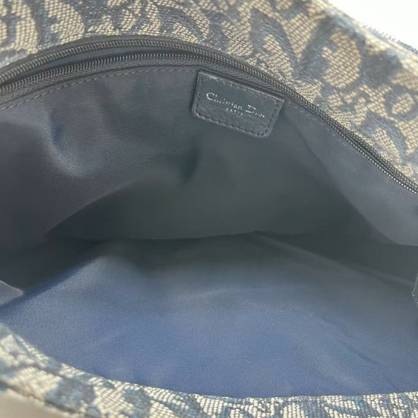 CHRISTIAN DIOR Monogram Flap Messenger Navy Blue