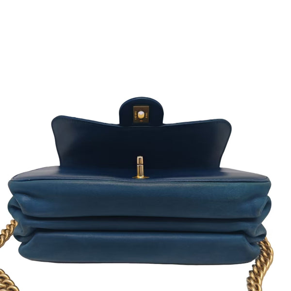 Blue Chanel CC Quilted Calfskin Ombre Flap Shoulder Bag