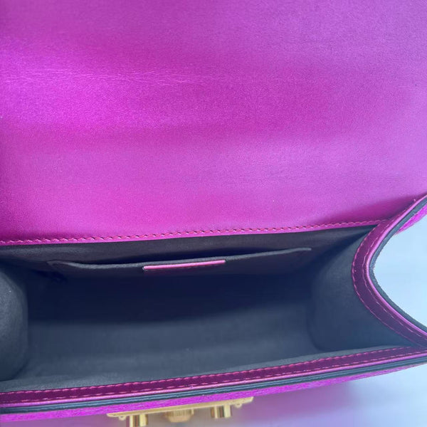 Gucci Galassia Leather Padlock Shoulder Bag