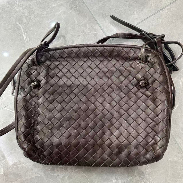 Bottega Veneta dark brown crossbody bag