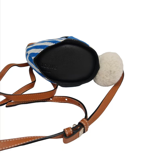 Loewe Bunny Mini Shoulder Bag Brown White Blue