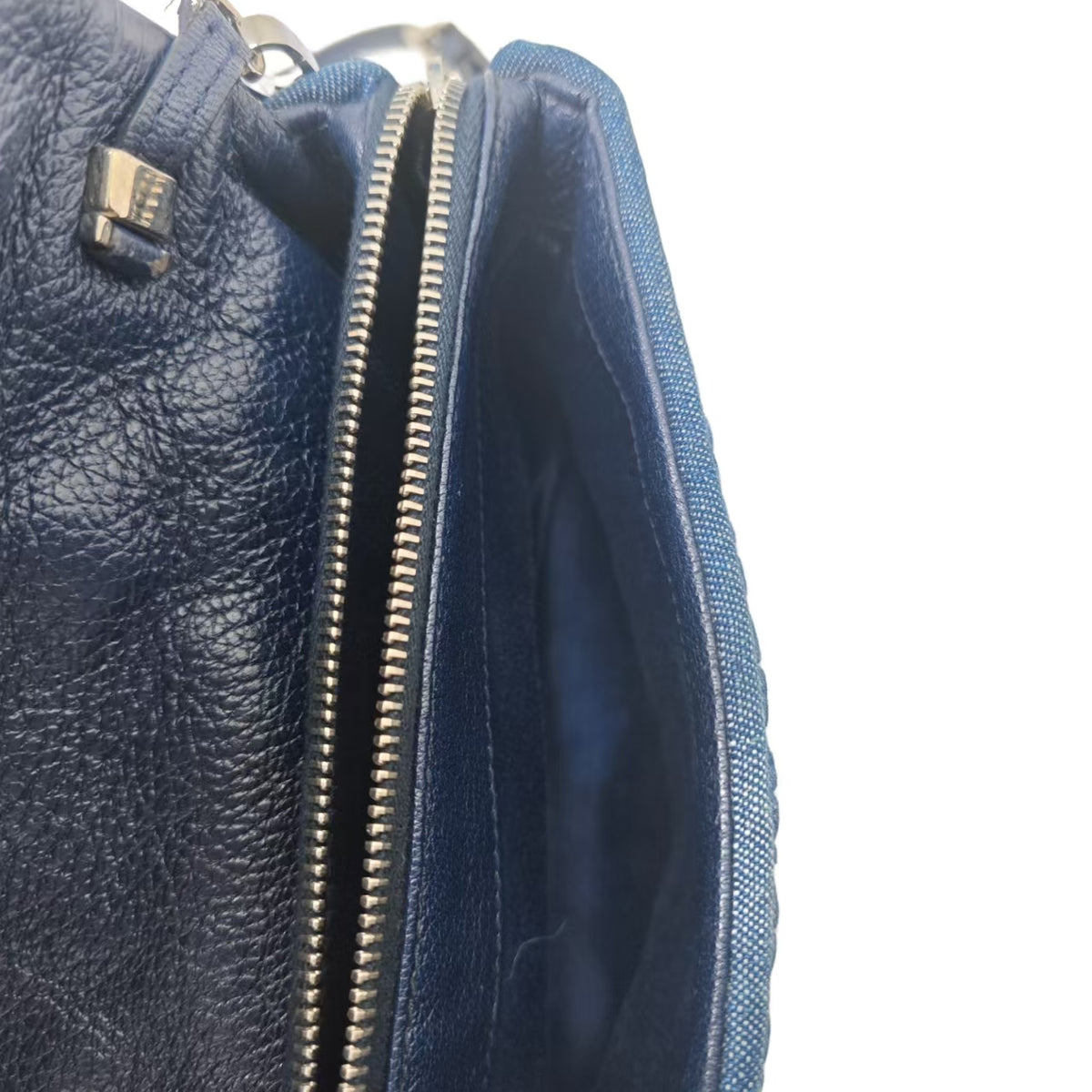 Miu Miu Blue Denim Matelasse Shoulder Bag