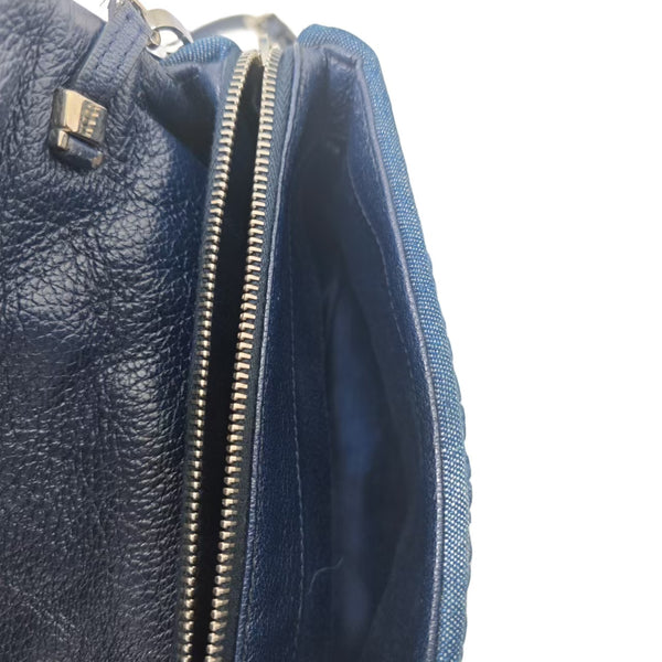 Miu Miu Blue Denim Matelasse Shoulder Bag