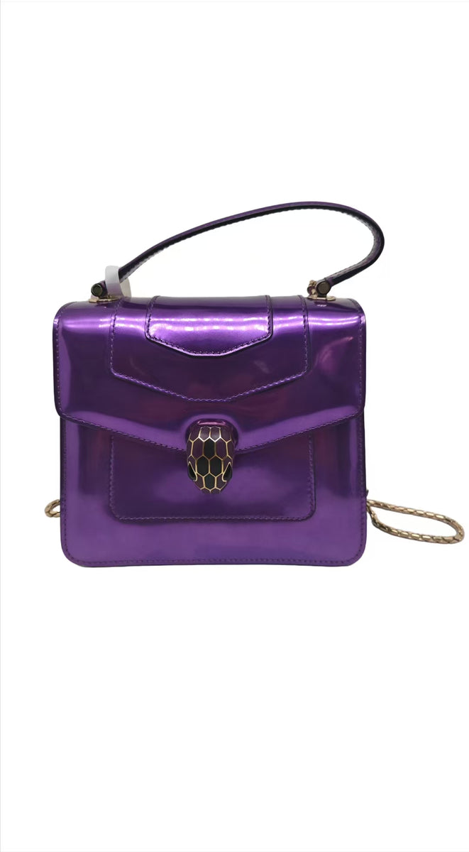 Bvlgari Serpenti Forever patent-leather shoulder bag