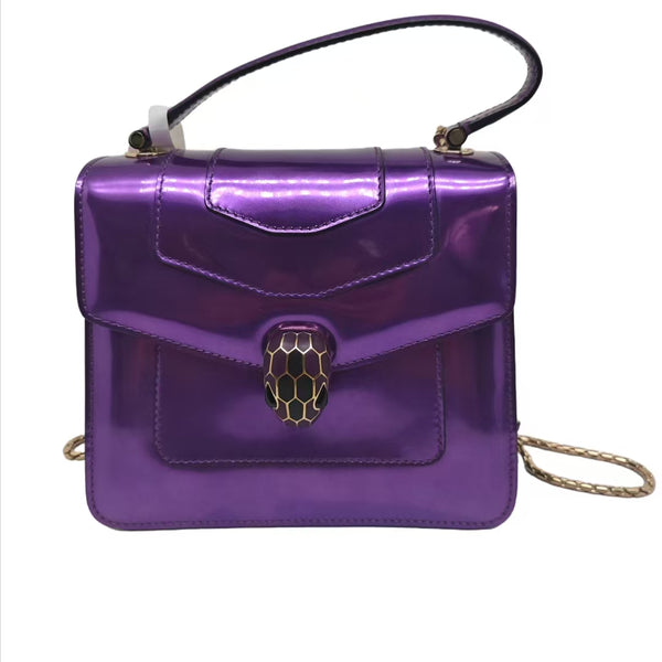 Bvlgari Serpenti Forever patent-leather shoulder bag