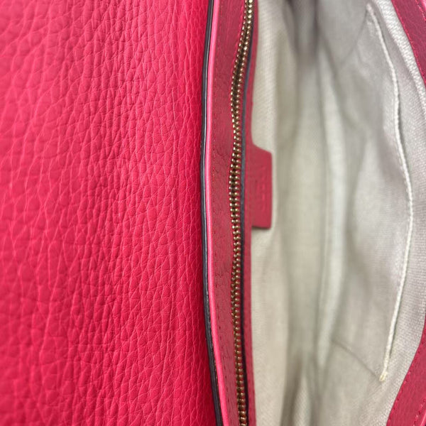 Gucci Red Leather Chain Shoulder Crossbody Bag