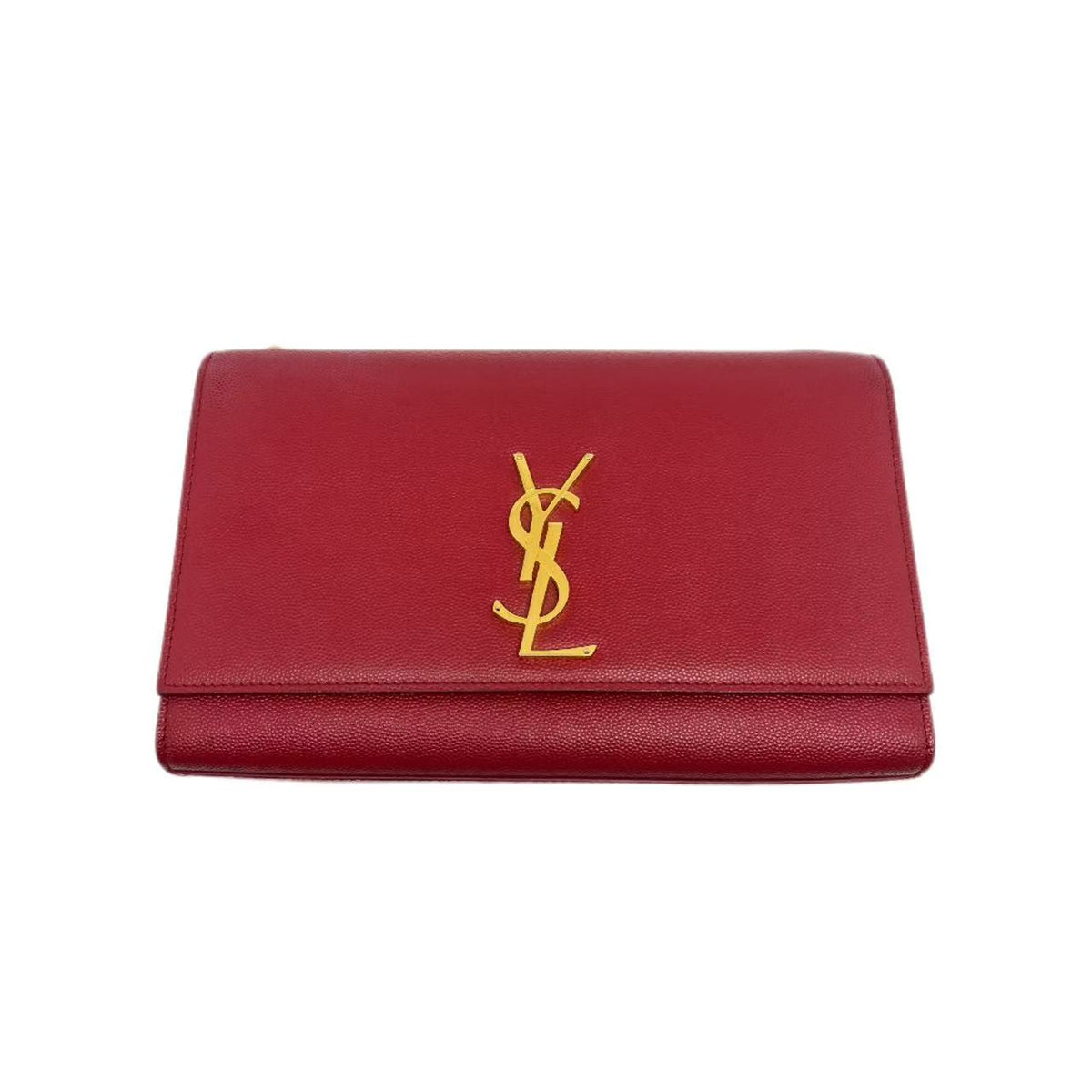Saint Laurent Red Leather Kate Monogram Clutch