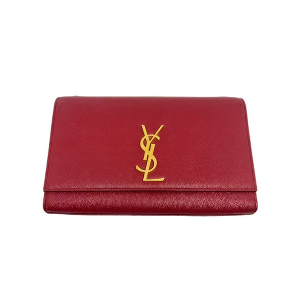 Saint Laurent Red Leather Kate Monogram Clutch