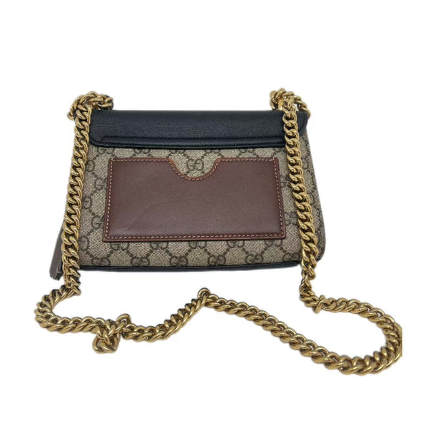 Gucci Brown/Black GG Supreme Canvas and Leather Small Padlock Shoulder Bag