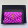 Saint Laurent Wallet Chain Shoulder Bag Silvery Golden