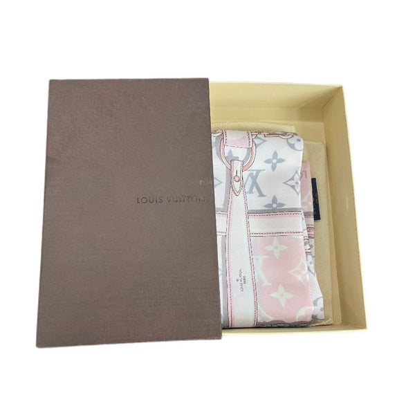Louis Vuitton Pink Silk Confidential Bandeau Scarf
