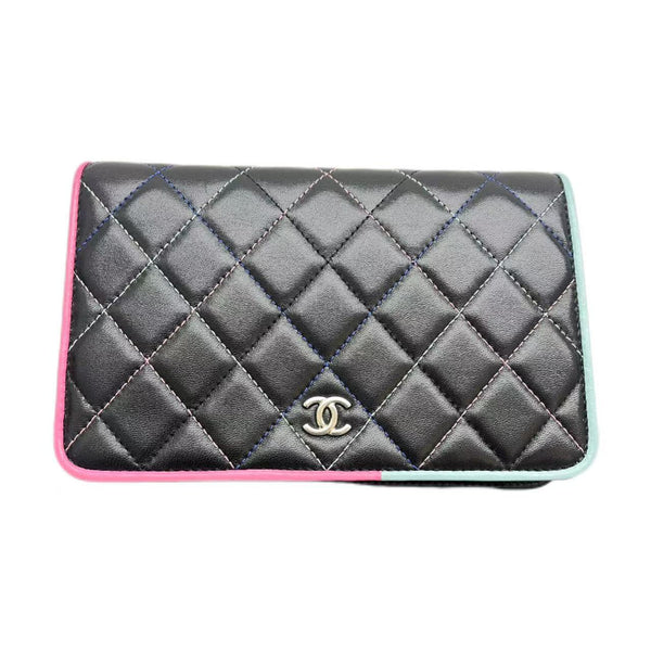 Chanel Classic Wallet On Chain Black Pastel Leather