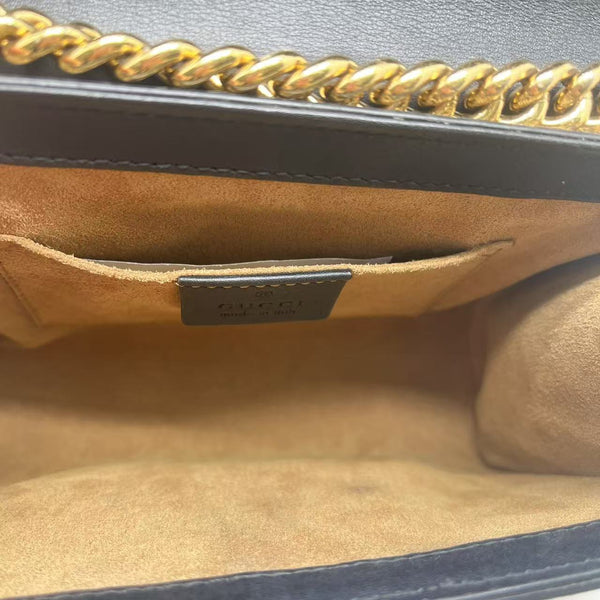 Gucci Brown/Black GG Supreme Canvas and Leather Small Padlock Shoulder Bag