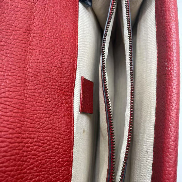 GUCCI Red Leather Dionysus