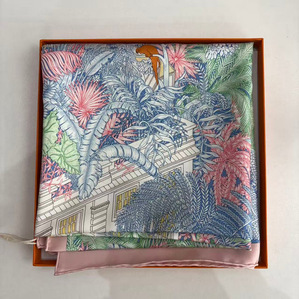 Hermès Multicolor Silk Faubourg Tropical by Octave Marsa