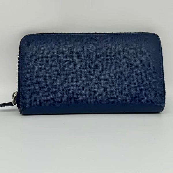 Prada Saffiano leather zip-around continental wallet