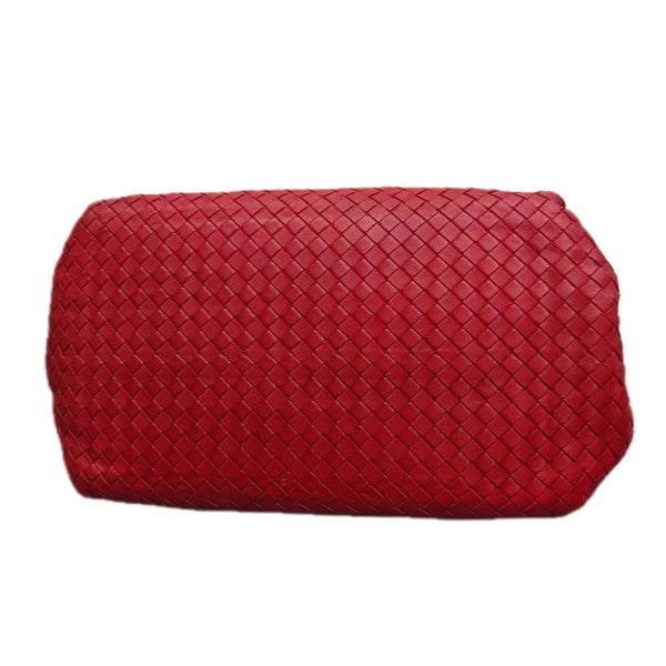 Bottega Veneta Intrecciato Leather Tote Bag Red