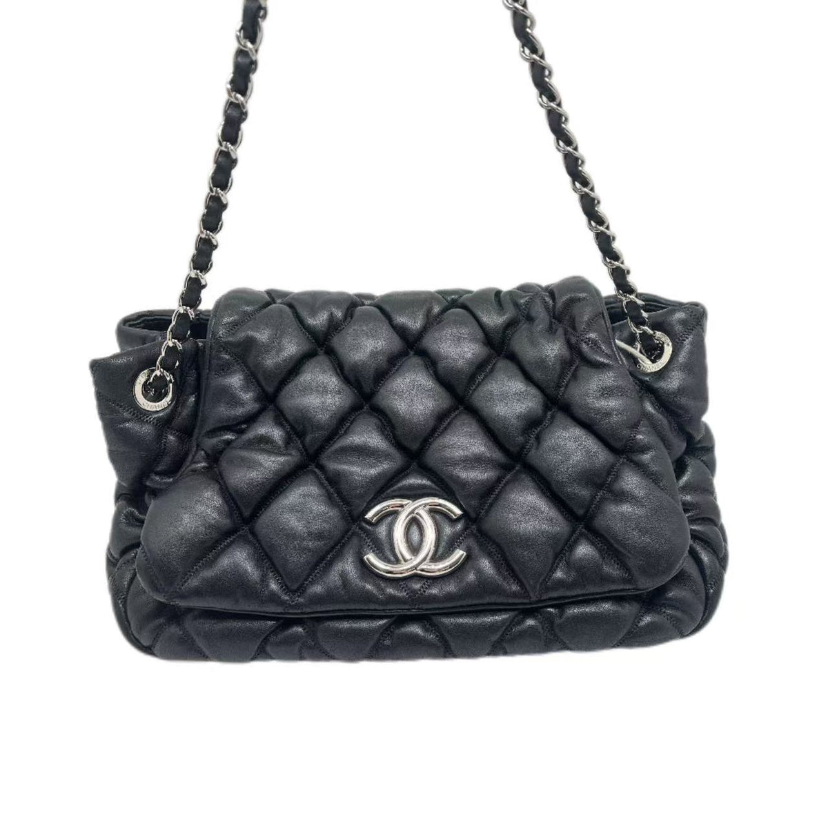 Chanel Black Quilted Bubble Flap Bag