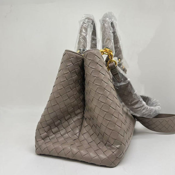 Bottega Veneta Dark Beige Intrecciato Leather  Roma Tote