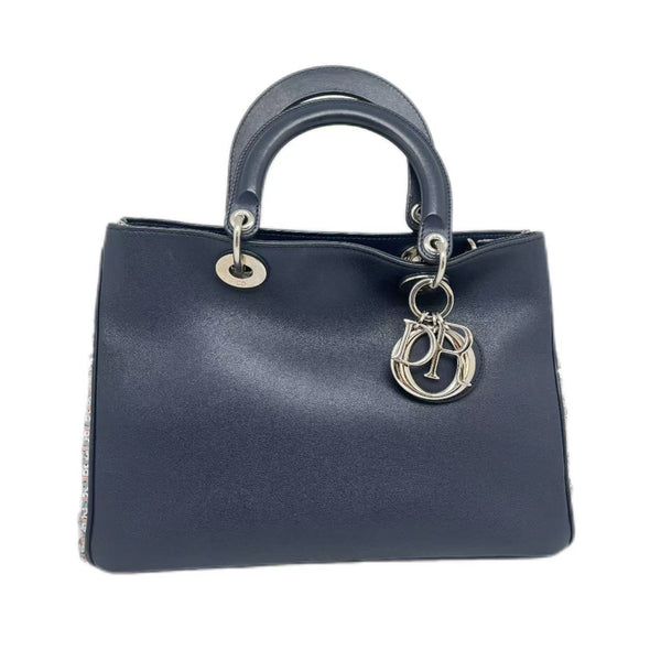 Dior Navy Blue Leather Tote