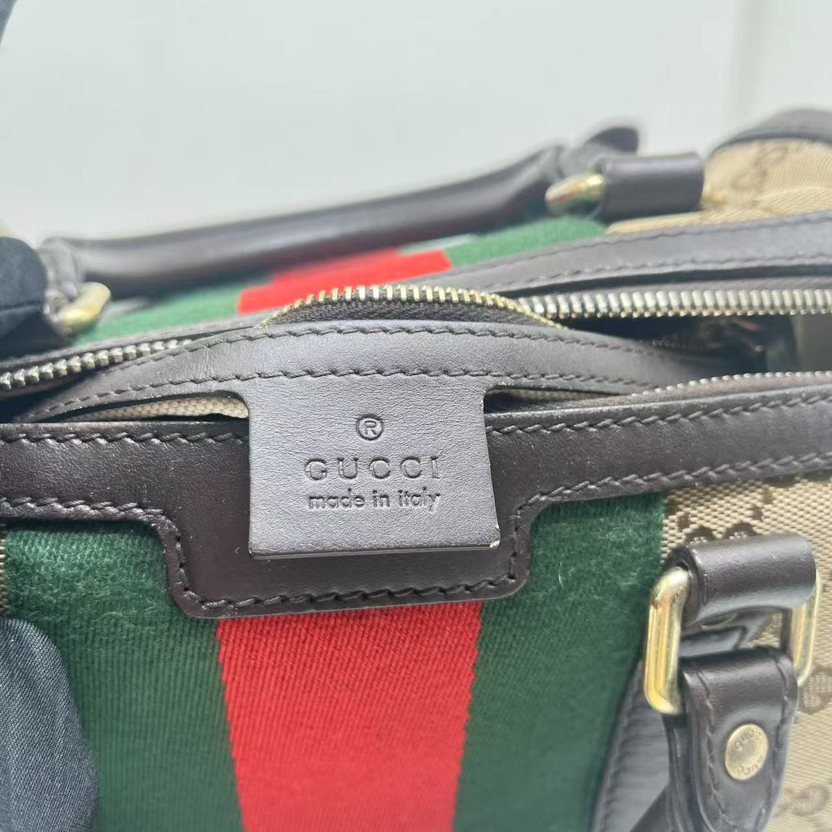GUCCI GG Canvas Vintage Boston Bag