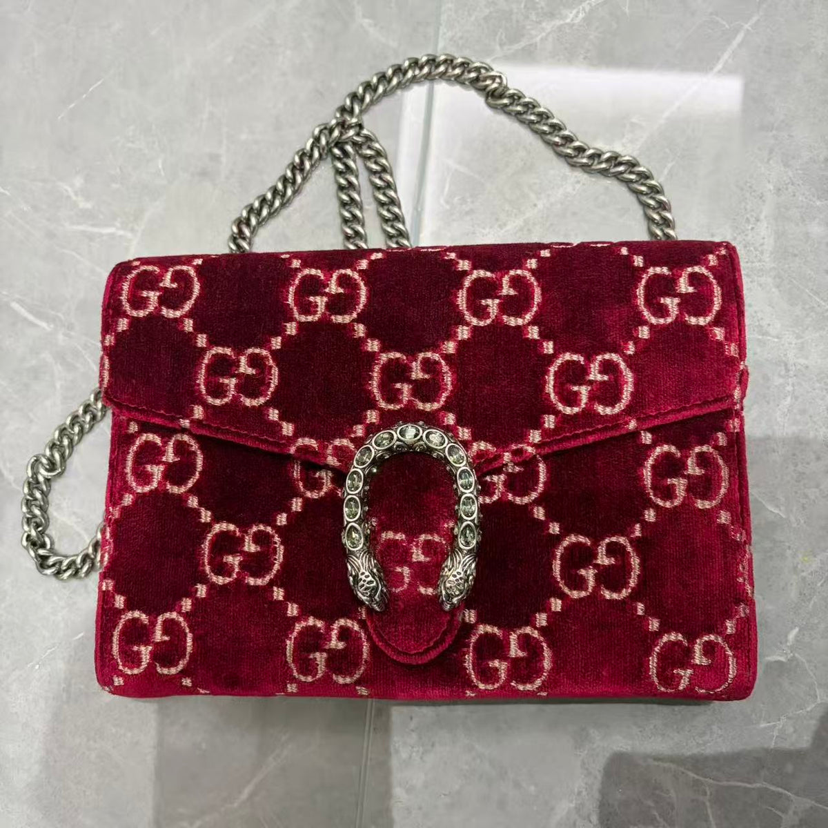 Gucci velvet Dionysus -Red Shoulder Bag